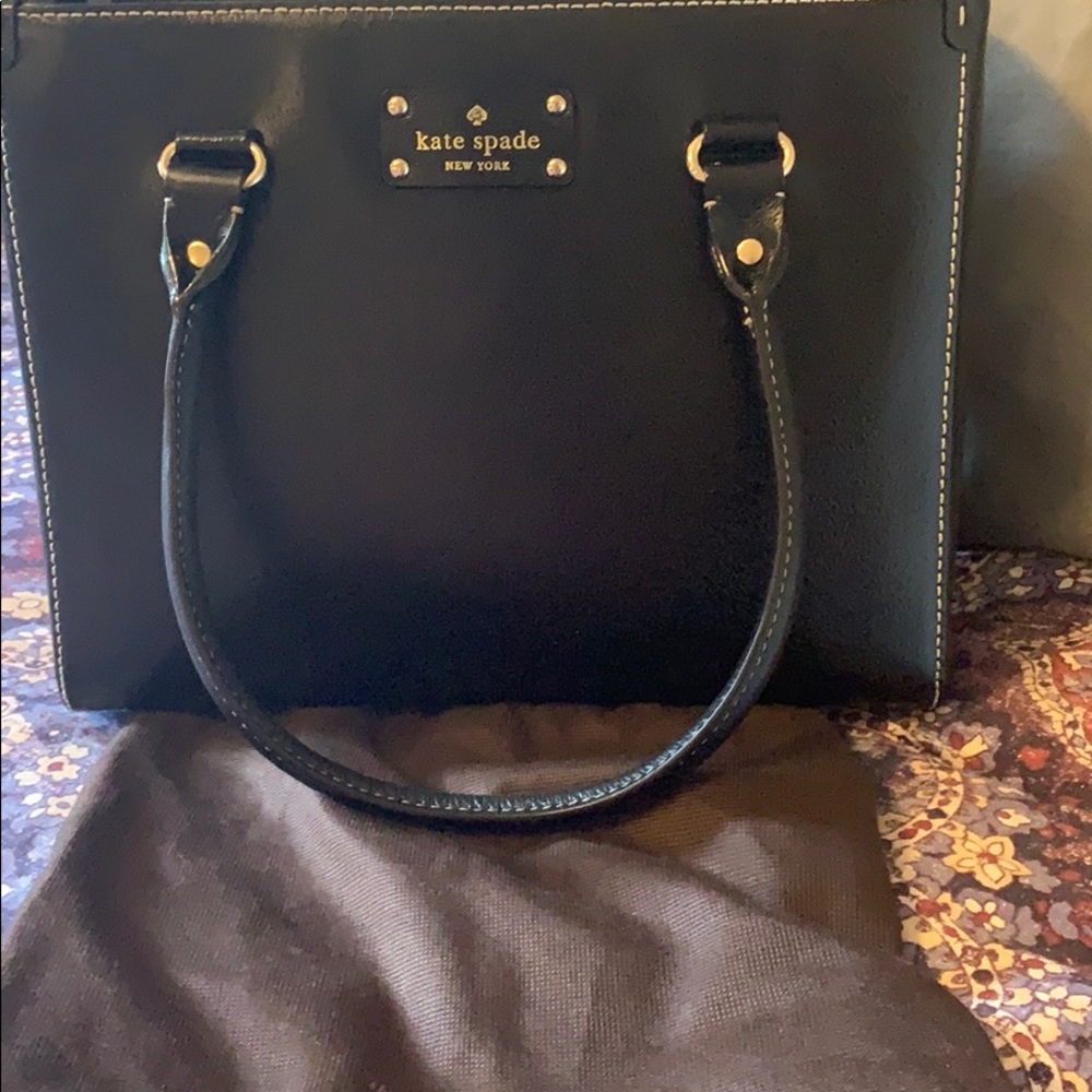 Kate Spade Wellesley Quinn black leather handbag